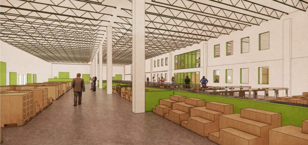 render of warehouse interior